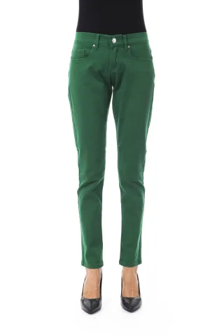 BYBLOS Damen Grüne Baumwolljeans