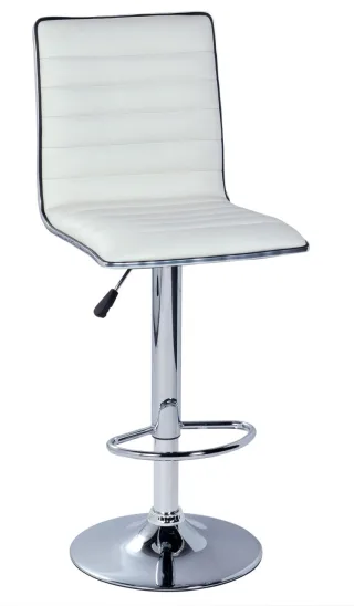Barhocker Hocker 2er Set - ARLIN - Kunstleder Weiss - verchromt