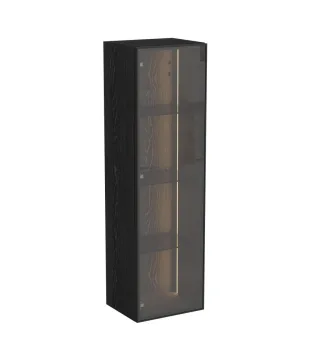 VitrA New Metropole Edge LED-Halbhochschrank mit 1 Glastüre Türanschlag links 35 x 30 Schwarz,67199 67199
