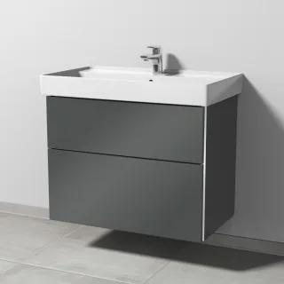 Sanipa 3way Waschtischunterbau zu Villeroy & Boch Collaro Waschtisch mit 2 Auszügen, Anthrazit-Glanz BS83679