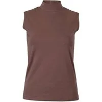 Evoni T-Shirt Basic Shirt ärmellos Halbkragen Tank-Top