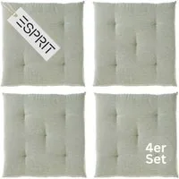 Esprit Stuhlkissen NEEDLESTRIPE Sitzkissen, 40 x 40 cm - 4er Set in Grün