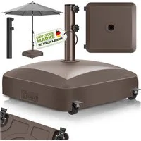 tillvex Sonnenschirm tillvex® Sonnenschirmständer PAVERA mit Rollen & Bremsen, Schirmständ, & Marktschirm Ø 1,8-3,7m, Ampelschirmständer wetterfest, Schirmständer befüllbar 37 Liter / 56 kg Schirmgewicht Sonnenschirm, Sonnenschirmständer PAVERA mit R
