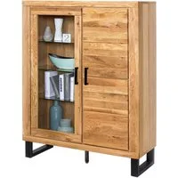 Home affaire Sideboard (1 St), Industriestil, Teilmassiv Eiche, schwarze Elemente, Modern