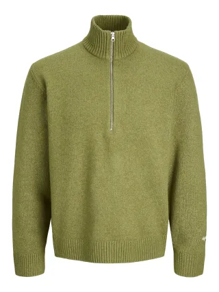 JACK&JONES - JORNORREBRO KNIT HALF ZIP SN Olive Drab - Gr. - L