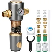 XERSEK Rückspülfilter 8 T/h Wasserfilter Vorfilter Selbstreinigung Spin Down Sedimentfilter (Set, 1'' mit Adaptern 1/2'' & 3/4), Hauswasserfilter mit Schabelement