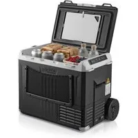 TZS FIRST AUSTRIA Elektrische Kühlbox Kompressor 40L, 12V / 230V Anschluss, App-Steuerung, Trolleyfunktion, Bis -20 °C, ECO & MAX Modus, inkl. Schneidebrett & Flaschenöffner