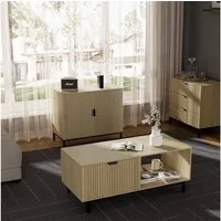 Vicco Couchtisch Lennox, Eiche/Schwarz, 110 x 50 cm (1-St)