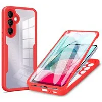 Wigento Handyhülle 360 Grad für Samsung Galaxy A57 5G mit Display & Kameraschutz Rot 6,7 Zoll, 360 Grad Schutz, stoßdämpfend, robust