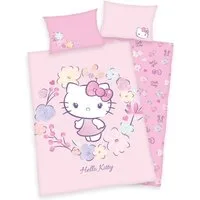 Herding Young Collection Babybettwäsche Hello Kitty BIO-Bettwäsche GOTS 40/60 Hoteleinschl.+100/135 cm MRV un, 2 teilig, baby bettwäsche set 100x135 kinder bettwäsche 100x135