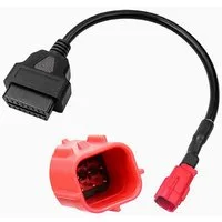 Bolwins P17 OBD zu OBD2 Adapter 6pin zu 16pin Diagnose für Honda Suzuki Yamaha Elektro-Kabel, OBD1 6-Pin Stecker für Honda, Suzuki, Yamaha, Ducati, Vespa, KTM, OBD2 16-Pin Normbuchse (33 cm), Plug & Play Adapterkabel für 6-Pin auf OBD2 Diagnose