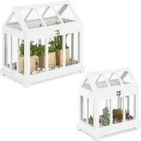relaxdays Gewächshaus Mini Gewächshaus 2er Set Indoor