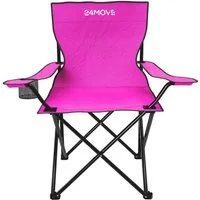 24Move Campingstuhl 24MOVE® Campingstuhl faltbar,Anglerstuhl,Liegestuhl mit Getränkehalter (bis max. 100 kg), mit Tragetasche, pink, Klappstuhl, bis 100kg belastbar