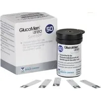 GlucoMen Blutzucker-Teststreifen GlucoMen areo Sensor Teststreifen, Spar-Set, 50-tlg., Geringe Blutmenge für Teststreifen, Diabeteskontrolle