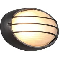 TRIO Leuchten Außen-Wandleuchte, ohne Leuchtmittel, Gitterlampe oval, Fassaden-Beleuchtung, Haus-wand, Carport, Schwarz