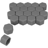 kwmobile Muttern 20x Abdeckung für 19 mm Radmuttern Auto Rad Schraube, (1-St), Radschrauben Cover - Mutter Kappen in Grau