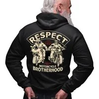 GASOLINE BANDIT® Kapuzensweatjacke für Biker, Motorrad und Oldtimer Fans: Motorcycle Brotherhood