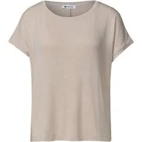 STREET ONE Kurzarmshirt slub jersey shirt w.rib tape