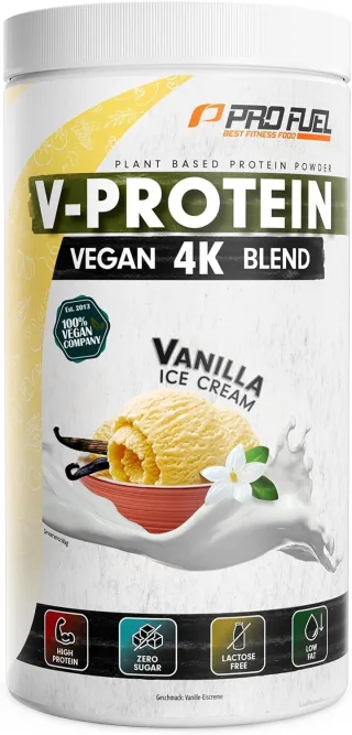 ProFuel V-PROTEIN 4K Blend | Proteinpulver aus 4 pflanzlichen Proteinen | vegan Vanilla Ice Cream