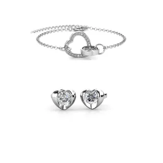 Simply Love Verschlossene Herz-Sets - Silber und Kristall