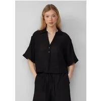 QS Kurzarmbluse Bluse Strukturierte Bluse aus Viskosemix