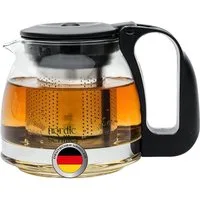 Nordic Schiller Teekanne Premium Teekanne Glas, Hitzebeständig Glaskanne mit Siebeinsatz, 0.7 l, Hitzebeständig Glaskanne mit Deckel, geeignet für Spülmaschine