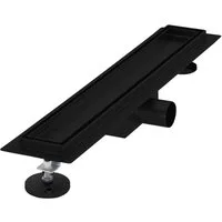 LuxeBath Duschrinne Edelstahl Doppelseitige Bodenablauf 2in1, Komplettset Bodenbefestigung, Duschablauf, Siphon mit Geruchsstop, Haarsieb, Ablaufrinne Dusche