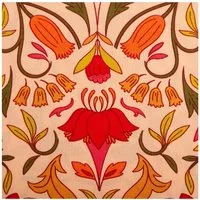 SCHÖNER LEBEN. Stoff Baumwollstoff Meterware Alphonse Blumen Ornamente peach grün pink, allergikergeeignet