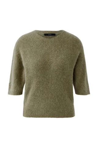 Oui - Gestrickter Pullover grün - Gr. - 36