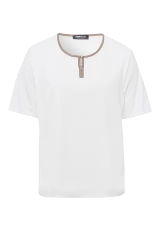 FRANK WALDER - Blusenshirt ELEMENTS mit besonderem Flair iced coffee/ecru - Gr. - 46