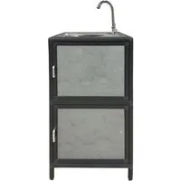 HTI-Living Outdoor-Küchenmodul Outdoorspüle S Gerti Grau (Stück, 1-St., 1 Outdoorspüle) Gartenspüle Campingspüle Messespüle