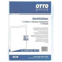 Otto Office Prospekthülle Standard, 100 Stück, genarbt, Format A4, Öffnung oben/seitlich