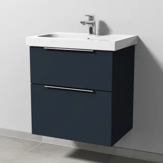 Sanipa 3way Waschtischunterbau zu Geberit iCon Light Waschtisch mit 2 Auszügen, Marine-Matt UP5711R