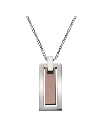 Zeeme Stainless Steel Halskette Edelstahl zweifarbig 50cm lang