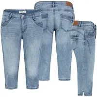 SUBLEVEL Bermudas Damen Capri Hose Jeans Shorts 3/4 Hose Short Bermuda Denim Short