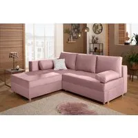 Home affaire Ecksofa Italia L-Form, B: 217 cm, Bettfunktion, Bettkasten & 1 Zierkissen, Federkern