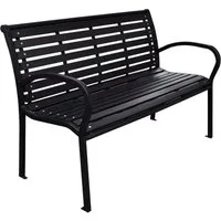 vidaXL Gartenbank Gartenbank Schwarz 116 cm Stahl und WPC (1-St)