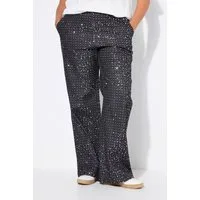 Studio Untold Schlupfhose Hose in Jeans-Optik Wide Legs Pailletten Glitzer