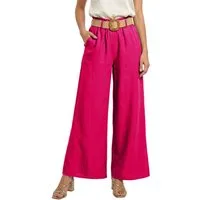 dy_mode Palazzohose Damen High Waist Palazzohose Weitbein Hose Schlupfhose Sommer Strand in Unifarbe, High Waist, mit elastischem Bund