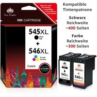 Toner Kingdom 2er Druckerpatrone für CANON 545 546 PG 545 XL CL-546 Tintenpatrone (Pixma MX490 MX495 iP2800 iP2850 iP2840 iP2855, TS205 TS305 TS3150)
