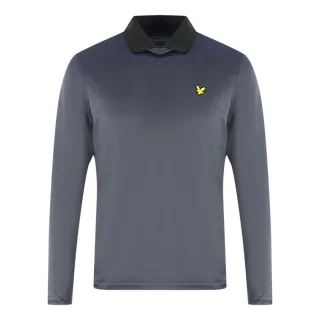 Lyle & Scott Golf Venteech Langarm Poloshirt Dunkelgrau
