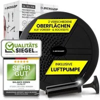 Dunlop Balancekissen Balance Kissen Ball Sitzkissen mit Luftpumpe, orthopädisch über 450 kg belastbar
