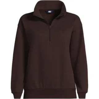 Serious Sweats Pullover mit Reißverschluss für Damen in Plus-Größe, Damen, size: plus, Braun, Baumwoll-Mischung/Polyester-Mischung, by Lands' End