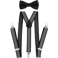 axy Hosenträger Kinder Jungen Hosenträger und Fliege set für Kinder 7-12 Jahren (2-St., 2er Set) Hosenträger mit farblich passender Fliege, verstellbar und elastisch