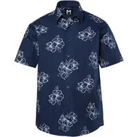 Men Plus Kurzarmhemd Hemd Halbarm florales Muster Kentkragen bis 8 XL
