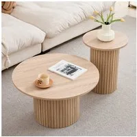 GrandCA HOME Couchtisch 2er Set Couchtisch, Runder Beistelltisch im Modernen Stil (2-St), aus MDF