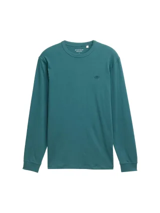 Tom Tailor - Basic Langarmshirt aus Baumwolle jasper green - Gr. - XXL