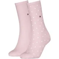 Tommy Hilfiger Socken TH WOMEN SOCK DOT 2P (2-Paar, 2 Paar) mit feinem Rippenbündchen und Logostickerei
