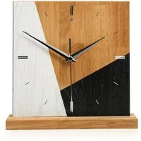 Kreative Feder Standuhr Designer-STANDUHR „Triangle“ aus Massivholz, ohne Ticken, Funk- oder Quarzuhrwerk, elegant, außergewöhnlich, modern