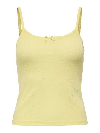 ONLY - ONL KALLI S/L BOW RIB TOP CS JRS lemon meringue - Gr. - L